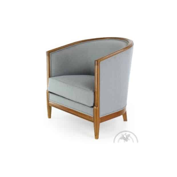 Fauteuil ancien style club en tissu