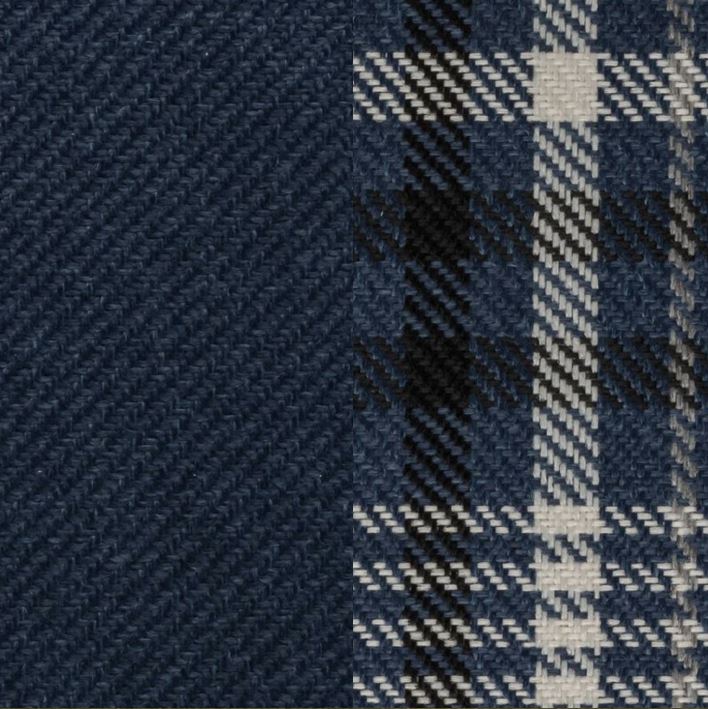 Tissu bleu marine / Assise tartan bleu marine