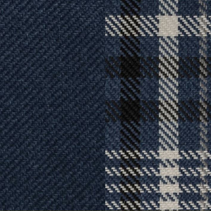 Tissu bleu marine / Assise tartan bleu marine