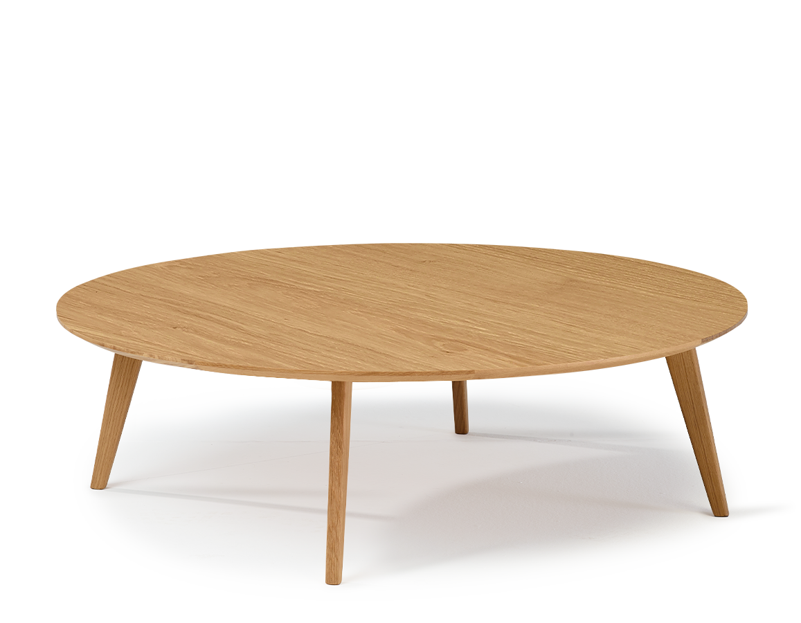 Table basse ronde en chêne plateau bois F1 teinte naturelle 90x90x30 cm ...