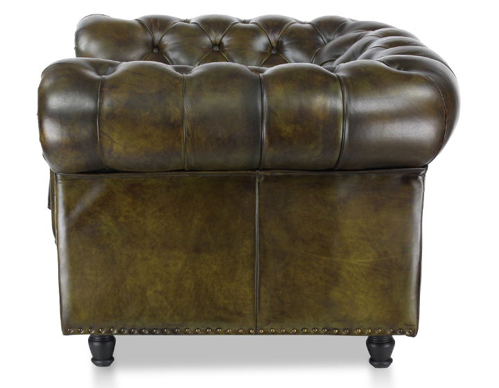 Fauteuil chesterfield / en cuir / à oreilles / à dossier haut - MASON