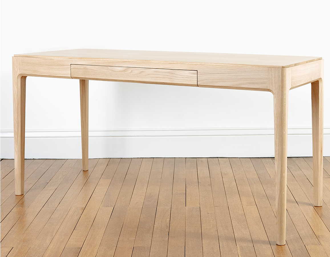 Grand bureau design en chêne naturel 150 cm - Albâtre | Maison Saulaie