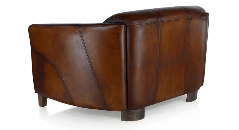 Canapé Club En Cuir Marron - Très Bon état, Dimensions 165x95x90 Cm, Assise 140x60 Cm