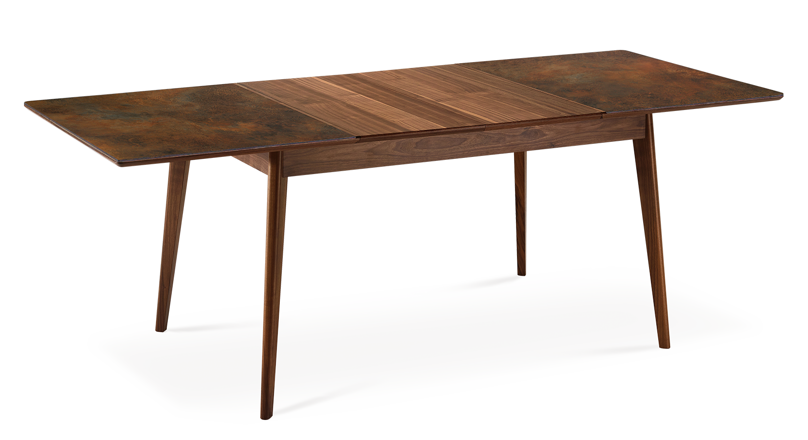 Table Extensible 8 12 Personnes En Noyer Et C ramique Brune Oxyd e table-extensible-8-12-personnes-en-noyer-et-c-ramique-brune-oxyd-e
