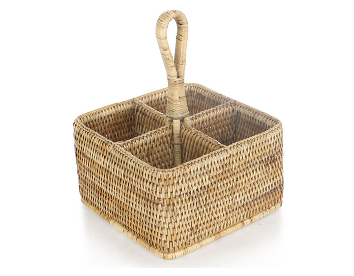 Panier à Couverts en Rotin