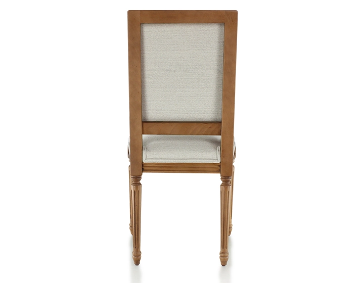Chaise ancienne style Louis XVI bois teinte ancienne et tissu beige naturel Chaise ancienne style Louis XVI bois teinte ancienne et tissu beige naturel