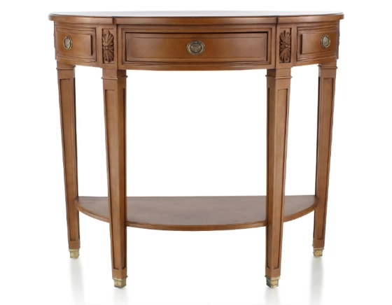 Console ancienne demi lune style directoire bois teinte ancienne