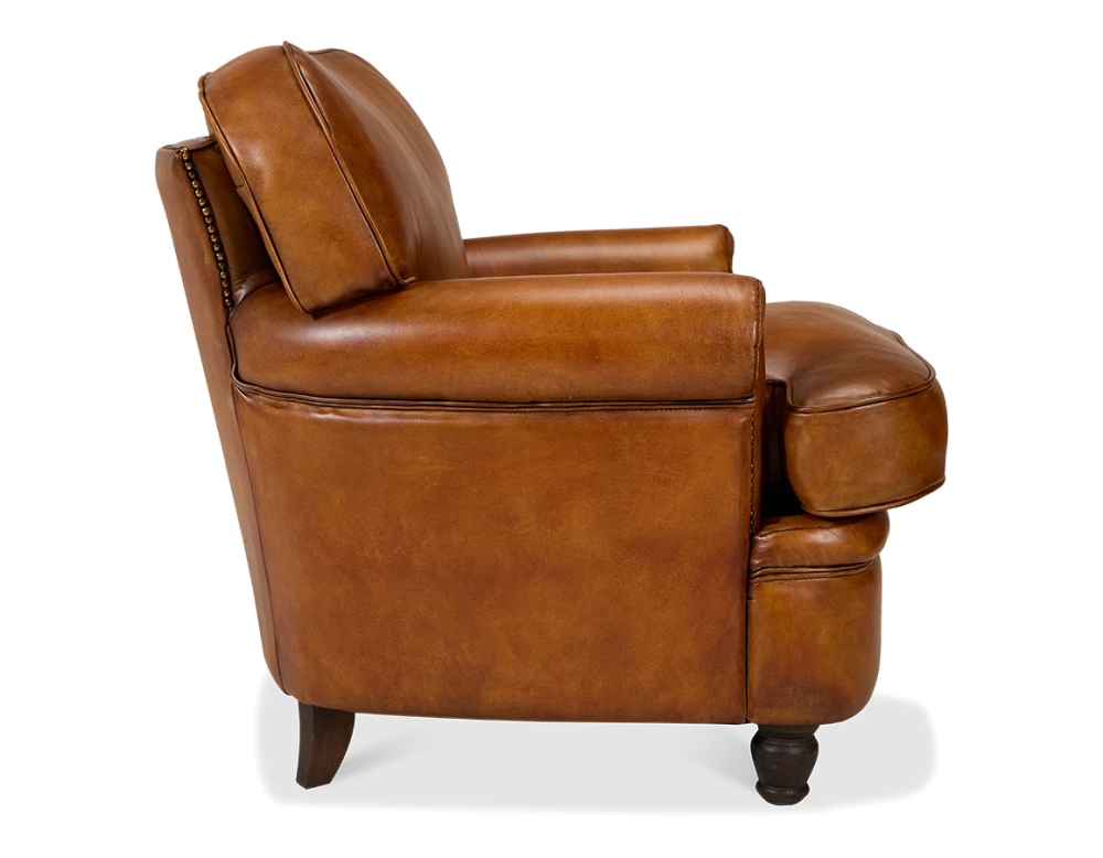 Fauteuil club cuir marron clair Fauteuil club cuir marron clair