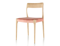 Scandinavian chair wood stained natural seat pale pink velvet fabric Scandinavian chair wood stained natural seat pale pink velvet fabric