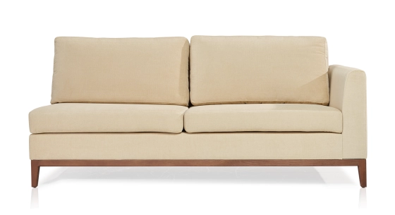 3 seater straight module cream fabric