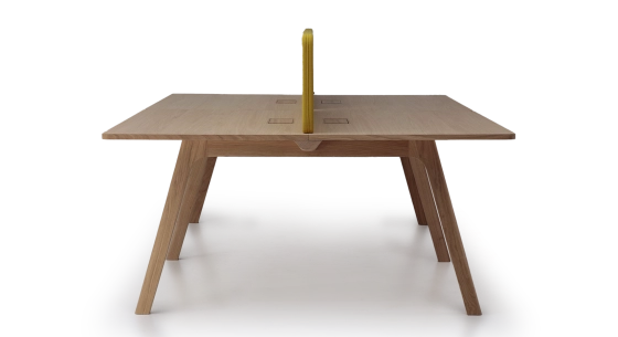 Bureau bench 4 postes chêne teinte naturelle plateau bois 280x160