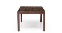 Extending table for 8 to 12 people in walnut and ceramic with ceramic extensions natural wood finish and brown marble-effect ceramic 160x100 cm Extending table for 8 to 12 people in walnut and ceramic with ceramic extensions natural wood finish and brown marble-effect ceramic 160x100 cm