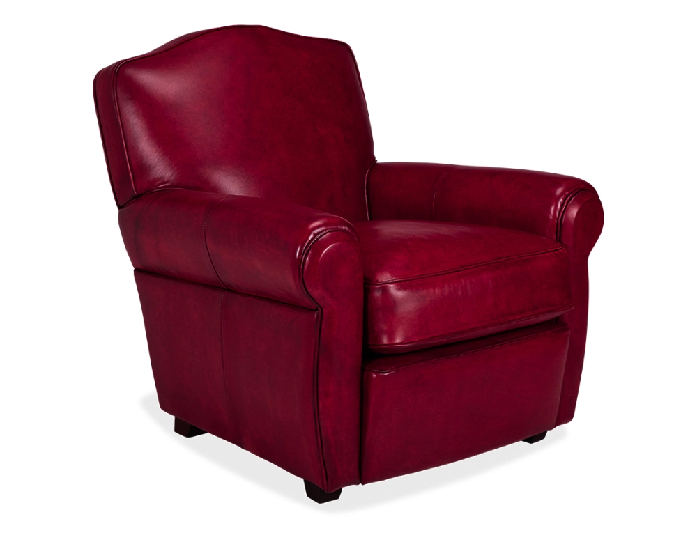 Fauteuil club cuir rouge carmin Fauteuil club cuir rouge carmin