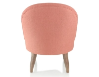 Fauteuil crapaud sans accoudoirs pieds bois teinte noyer et tissu rose corail Fauteuil crapaud sans accoudoirs pieds bois teinte noyer et tissu rose corail