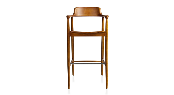 Bar stool h80 cm cherry-stained wood