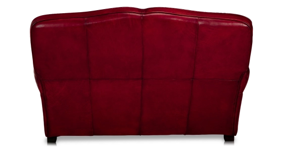 Canapé club cuir 2 places rouge carmin