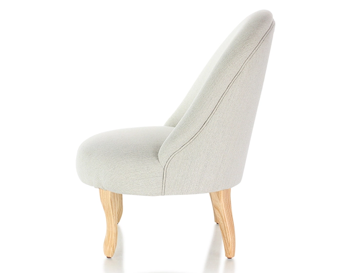 Fauteuil crapaud sans accoudoirs pieds bois teinte naturelle et tissu beige naturel Fauteuil crapaud sans accoudoirs pieds bois teinte naturelle et tissu beige naturel