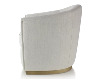 Fauteuil club tissu tissu beige naturel socle bois effet laiton Fauteuil club tissu tissu beige naturel socle bois effet laiton