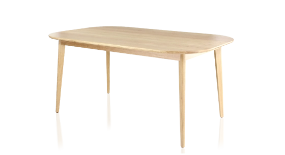 Table salle à manger 6 personnes en chêne teinte naturelle 140x90 cm