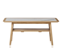 Table basse rectangulaire en chêne et céramique avec bois teinte naturelle plateau céramique effet marbre blanc 100x50 cm Table basse rectangulaire en chêne et céramique avec bois teinte naturelle plateau céramique effet marbre blanc 100x50 cm