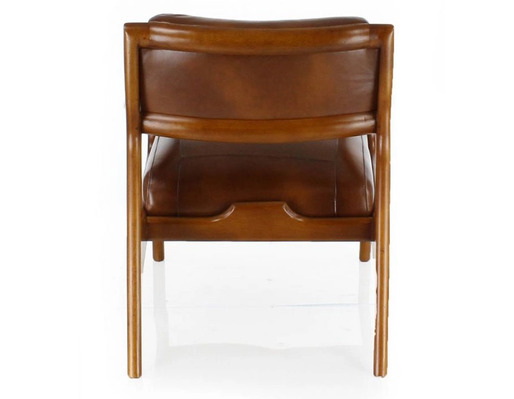 Fauteuil scandinave cuir marron vintage Fauteuil scandinave cuir marron vintage
