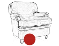 Leather club armchair red Leather club armchair red