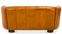 Sofá club de piel de 3 plazas coñac