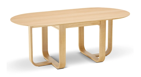 Table salle à manger 10 personnes en chêne teinte naturelle 230x100 cm