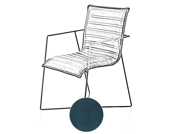 Fauteuil de bureau cuir bleu