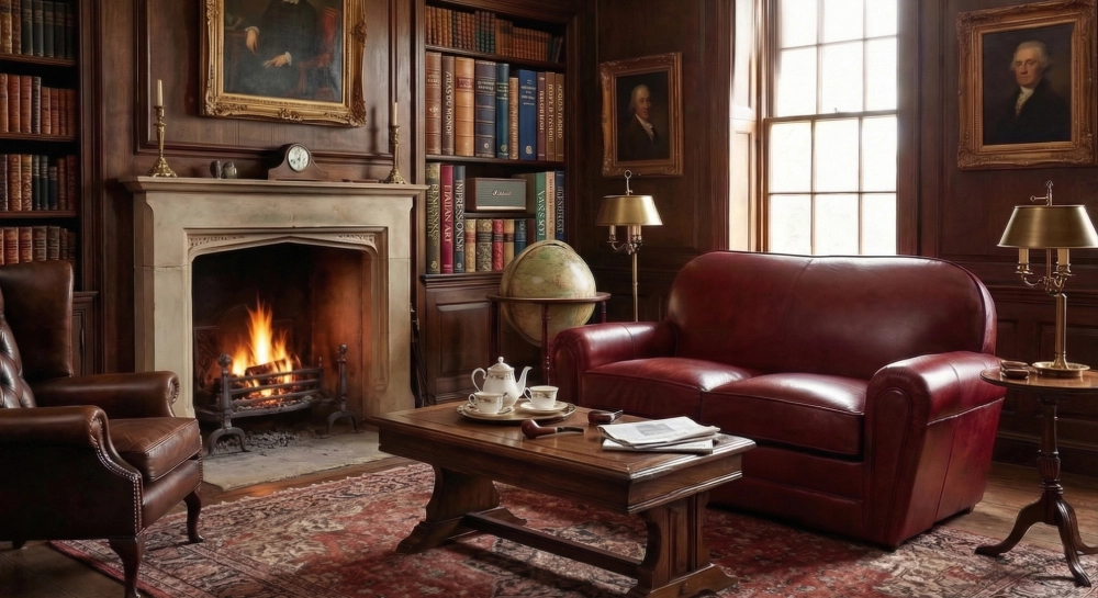 Canapé club cuir 2 places rouge carmin accoudoirs passepoil