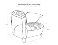 Fauteuil club cuir rouge carmin
