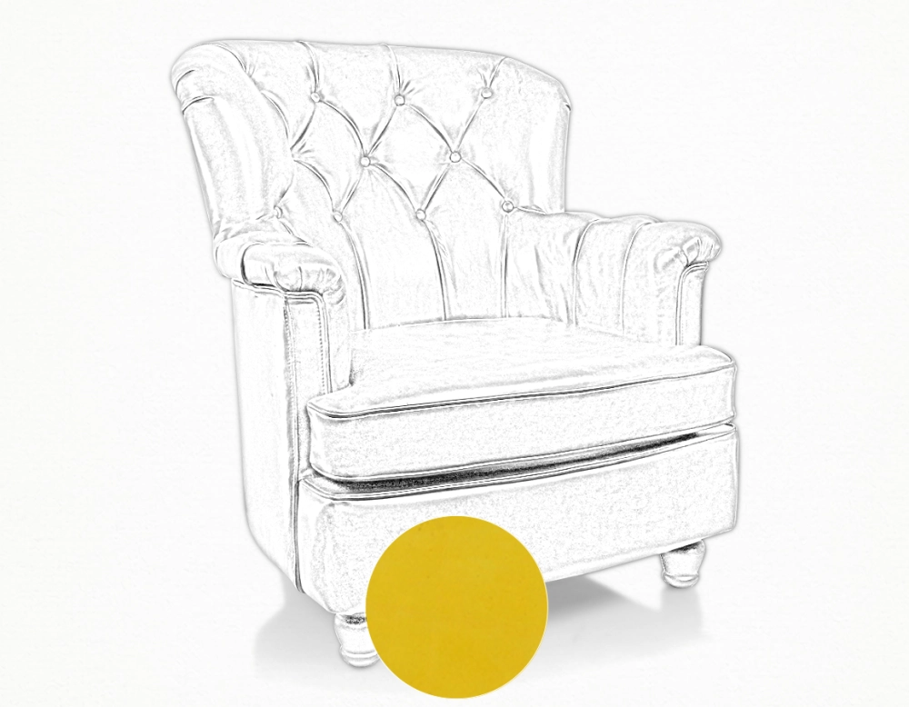 Chesterfield leather armchair medium yellow back Chesterfield leather armchair medium yellow back
