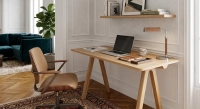 Bureau design en chêne teinte naturelle L140 cm