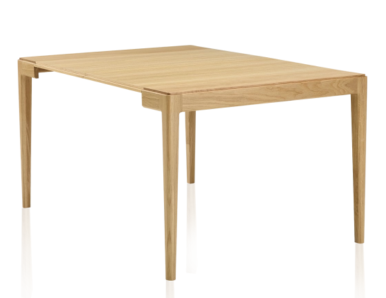 Console extensible en chêne avec 2 allonges teinte naturelle 100x50 cm
