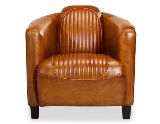 Fauteuil club cuir cognac