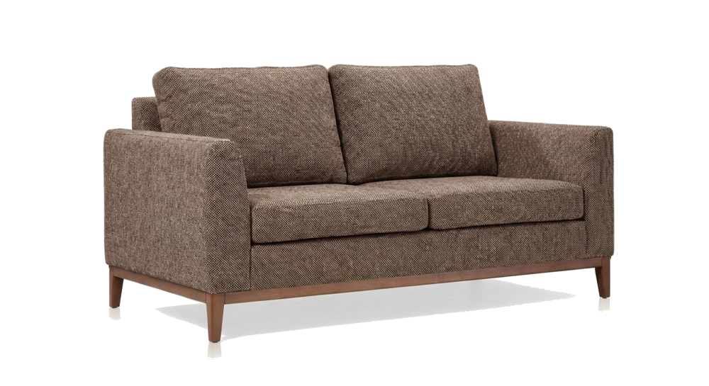 Canapé design 2 places tissu chiné marron