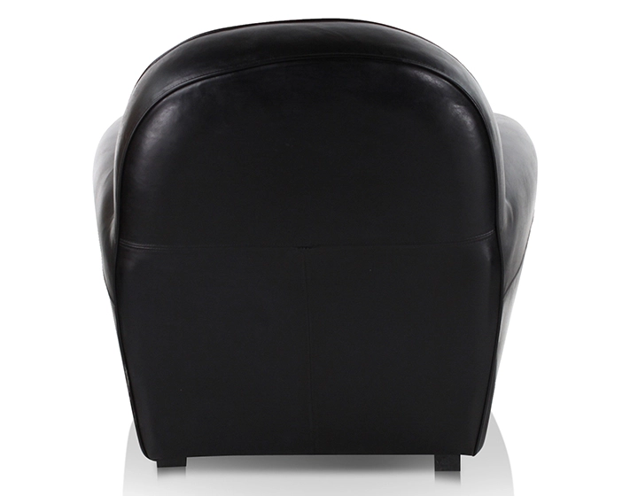 Fauteuil club cuir noir accoudoirs cloutés Fauteuil club cuir noir accoudoirs cloutés