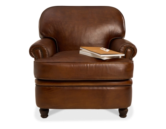 Fauteuil club cuir marron vintage