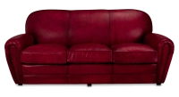 Canapé club cuir 3 places rouge carmin accoudoirs cloutés Canapé club cuir 3 places rouge carmin accoudoirs cloutés