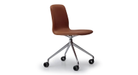 Office chair with 5 branches assise cuir camel
