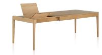 Table extensible en chêne avec plateau et allonges bois teinte naturelle 160x100 cm