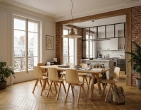 Chaise design en chêne teinte de bois naturelle