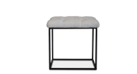 Chesterfield leather pouffe