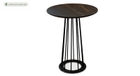 Extensible table for 6 to 8 people in oak and ceramic with ceramic extension with dark stained wood and a slate effect ceramic top and extension. 140x100 cm