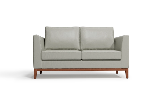 Canapé design 2 places cuir gris perle