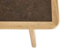 Rectangular coffee table in oak and ceramic with natural stained wood, oxidised brown ceramic top 100x50 cm Rectangular coffee table in oak and ceramic with natural stained wood, oxidised brown ceramic top 100x50 cm