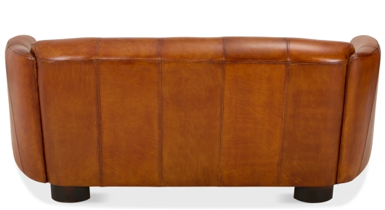 3 seater leather club sofa light brown
