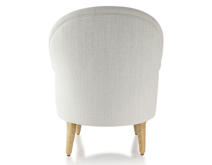 Toad armchair with armrests natural wood stain feet and natural beige fabric Toad armchair with armrests natural wood stain feet and natural beige fabric
