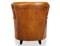 Fauteuil Chesterfield cuir cognac moyen dossier Fauteuil Chesterfield cuir cognac moyen dossier