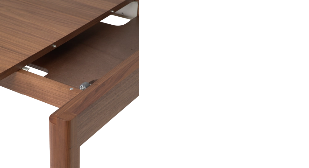 Walnut extendable table for 8 to 12 people with wood extensions natural wood finish 160x100 cm Walnut extendable table for 8 to 12 people with wood extensions natural wood finish 160x100 cm